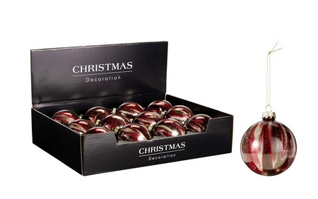 KERSTBAL 80MM BURGUNDY