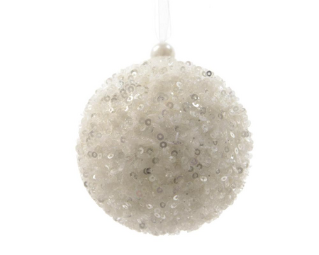 Kerstbal foam d8cm winterwit - afbeelding 1