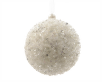 Kerstbal foam d8cm winterwit - afbeelding 2