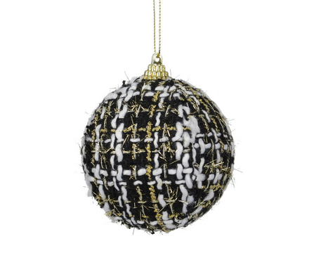 Kerstbal foam d8cm zwart