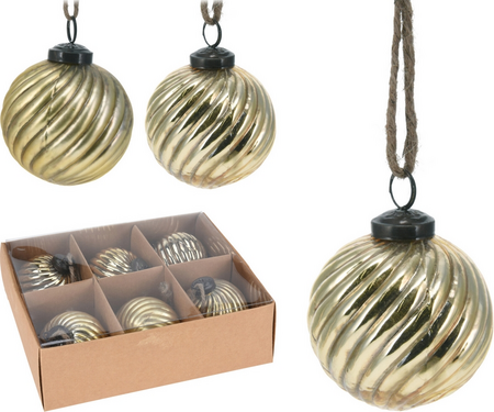 KERSTBAL GLAS 80MM GOUD