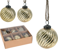 KERSTBAL GLAS 80MM GOUD