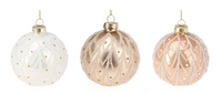 KERSTBAL GLAS 8CM GOUD 3ASS