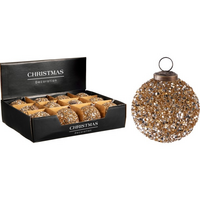 KERSTBAL GLAS 8CM GOUD