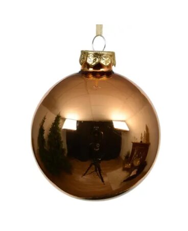 Kerstbal glas d10cm brandy
