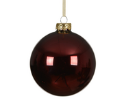 Kerstbal glas d10cm ossenbloed