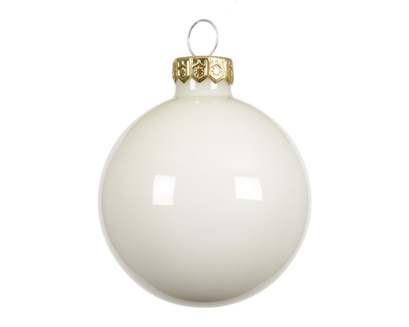Kerstbal glas d10cm wolwit