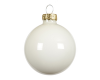 Kerstbal glas d10cm wolwit
