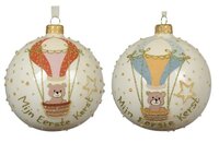 Kerstbal glas d10cm wolwit per stuk