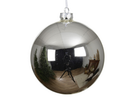 Kerstbal glas d10cm zilver