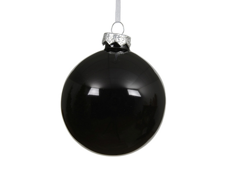 Kerstbal glas d10cm zwart