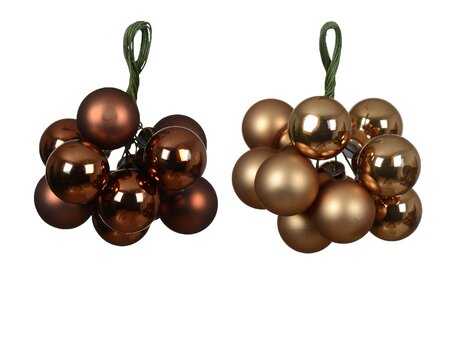 Kerstbal glas d2cm bruin 10st