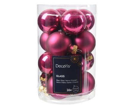 Kerstbal glas d3.5cm grntappl 16st - afbeelding 1