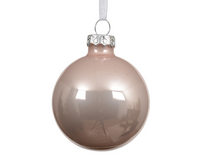 Kerstbal glas d6cm poederroze