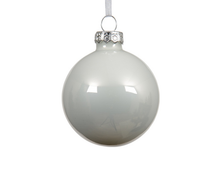 Kerstbal glas d6cm winterwit