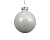 Kerstbal glas d6cm winterwit