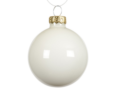 Kerstbal glas d6cm wolwit