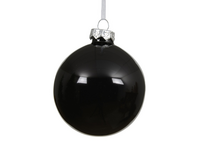 Kerstbal glas d6cm zwart