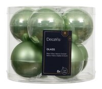 Kerstbal glas d7cm matcha green 8st