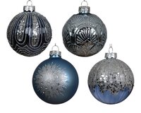 Kerstbal glas d8cm blauw a4