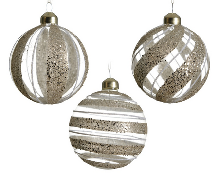 Kerstbal glas d8cm champagne/wwt a3