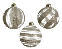 Kerstbal glas d8cm champagne/wwt a3