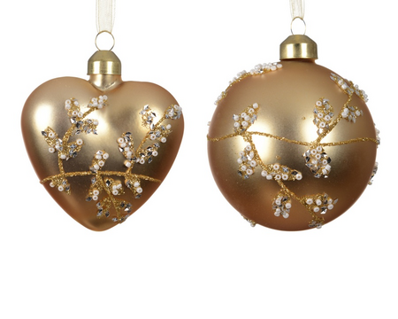 Kerstbal glas d8cm goud a2