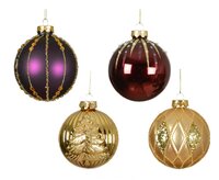 Kerstbal glas d8cm goud per stuk
