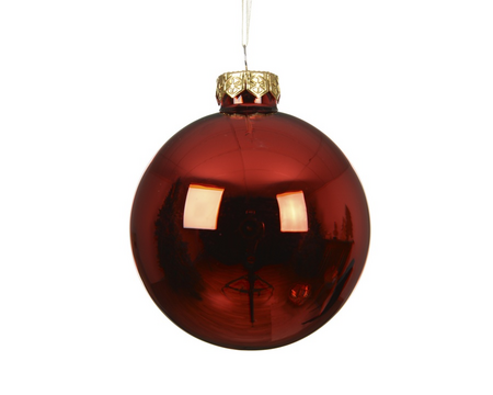 Kerstbal glas d8cm kerstrood