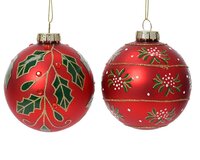 Kerstbal glas d8cm kerstrood a2