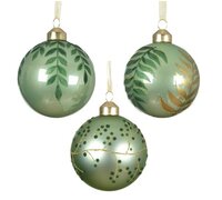 Kerstbal glas d8cm matcha green per stuk