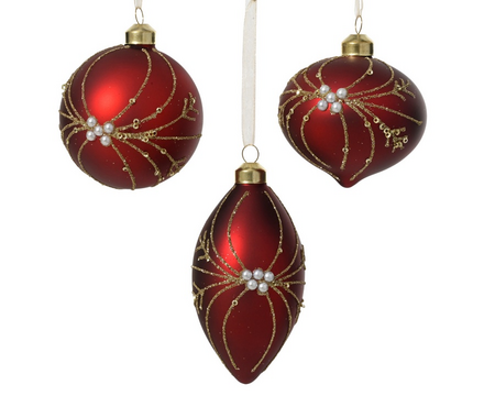 Kerstbal glas d8cm ossenbld mat a3