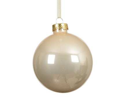 Kerstbal glas d8cm parel