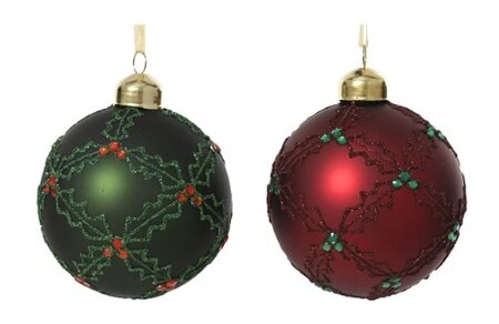 Kerstbal glas d8cm per stuk