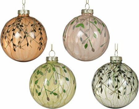 Kerstbal glas d8cm per stuk