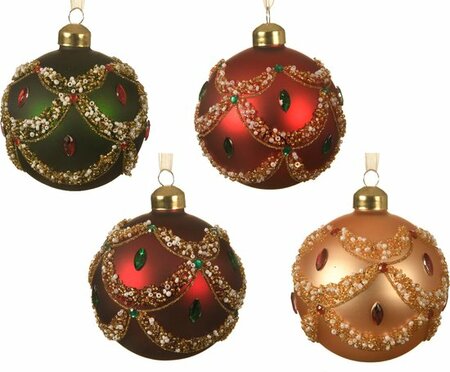 Kerstbal glas d8cm per stuk