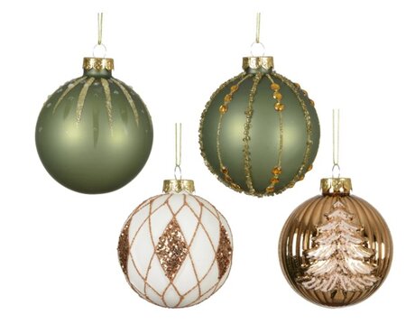 Kerstbal glas d8cm per stuk