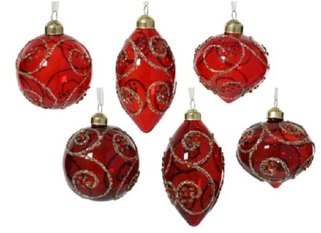 Kerstbal glas d8cm per stuk