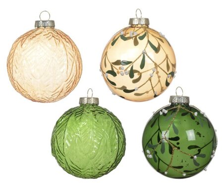 Kerstbal glas d8cm per stuk