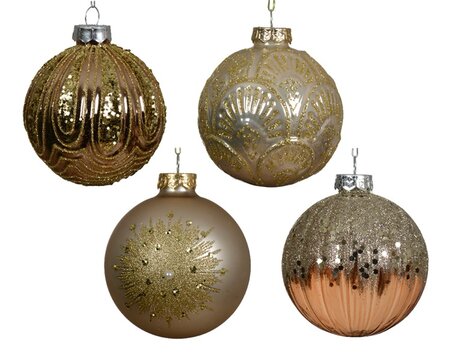 Kerstbal glas d8cm prl/kleur(en) a4