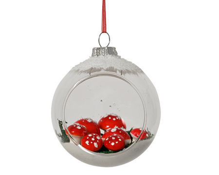 Kerstbal glas d8cm transparant