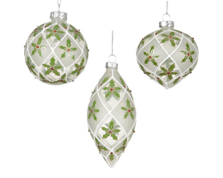 Kerstbal glas d8cm wit a3