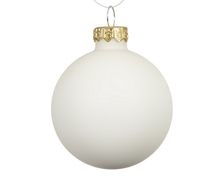 Kerstbal glas d8cm wolwit