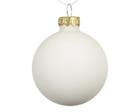 Kerstbal glas d8cm wolwit