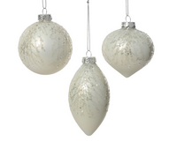 Kerstbal glas d8cm wolwit a3