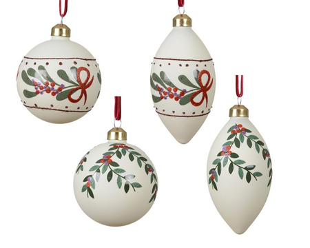 Kerstbal glas d8cm wolwit a4
