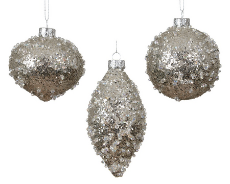 Kerstbal glas d8cm zilver a3
