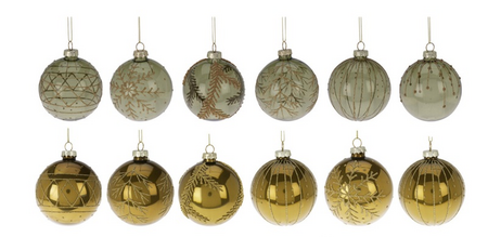 KERSTBAL GLITTER 80MM GROEN