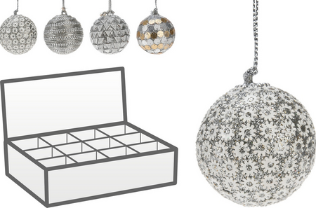 KERSTBAL MET KRALEN 50MM 4ASS