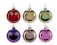 KERSTBAL PLAT SMILEY GLAS 88MM